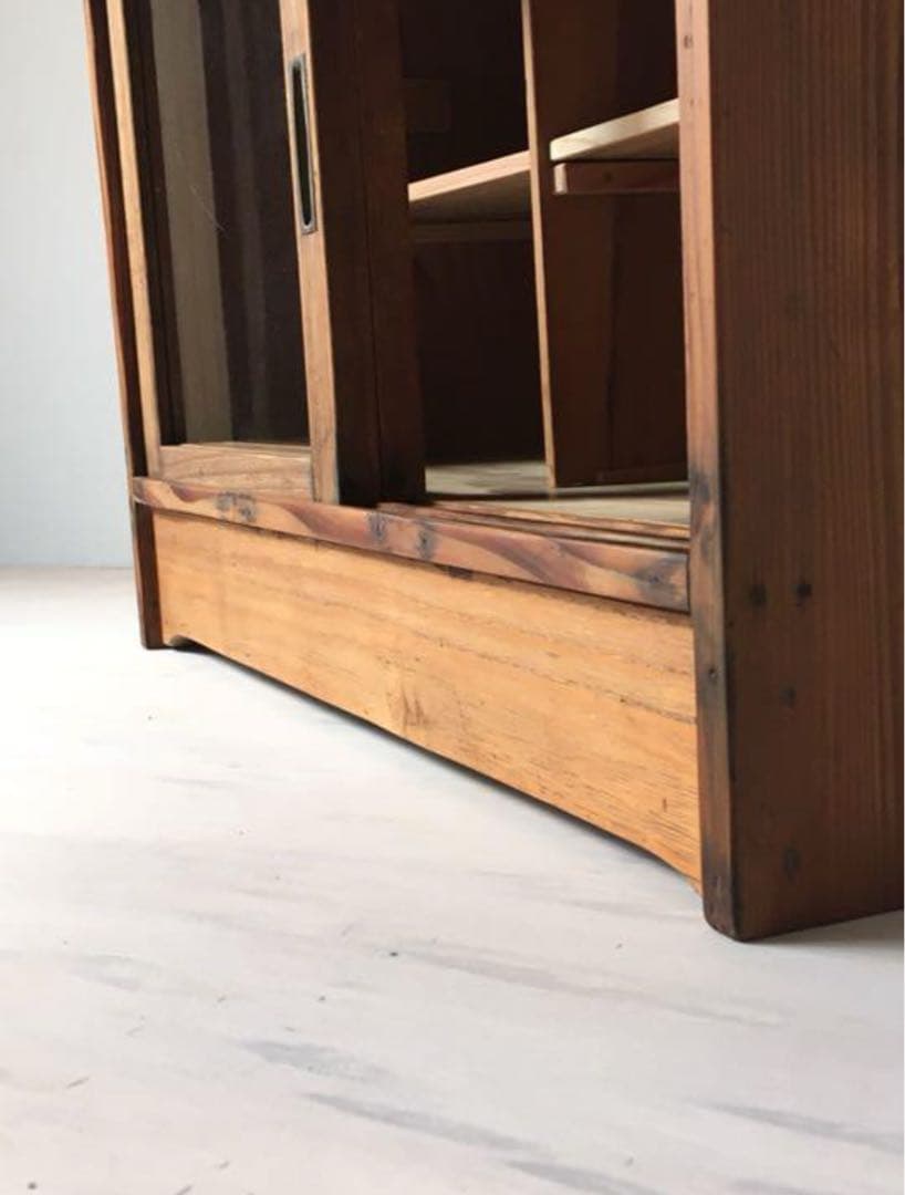 古い 食器棚 ガラス棚 ガラスケース アンティーク