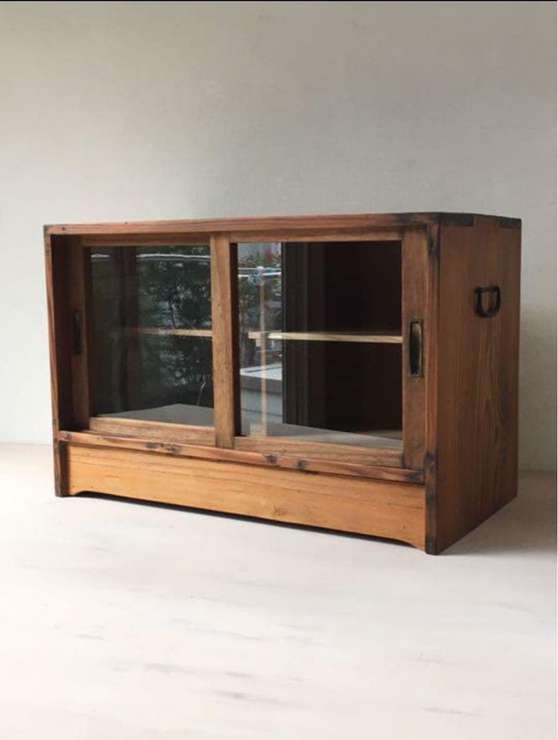 古い 食器棚 ガラス棚 ガラスケース アンティーク