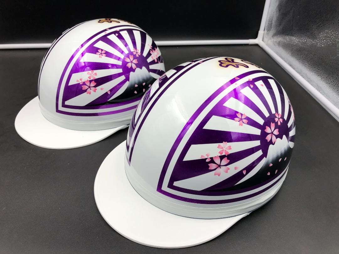 コルク半　カスタム　富士日章　三つボタン　白紫　ラメ　桜　セット　高級クリヤ