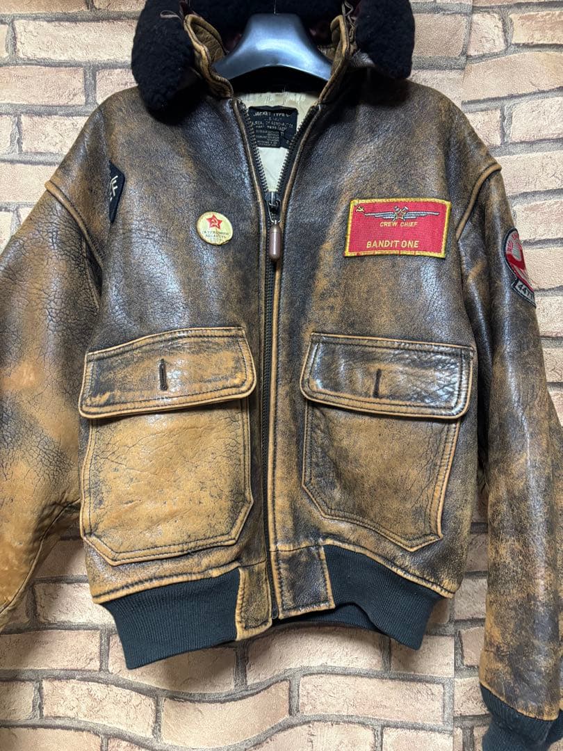 AVIREX アビレックス ブラウンフライトジャケット ファー付き