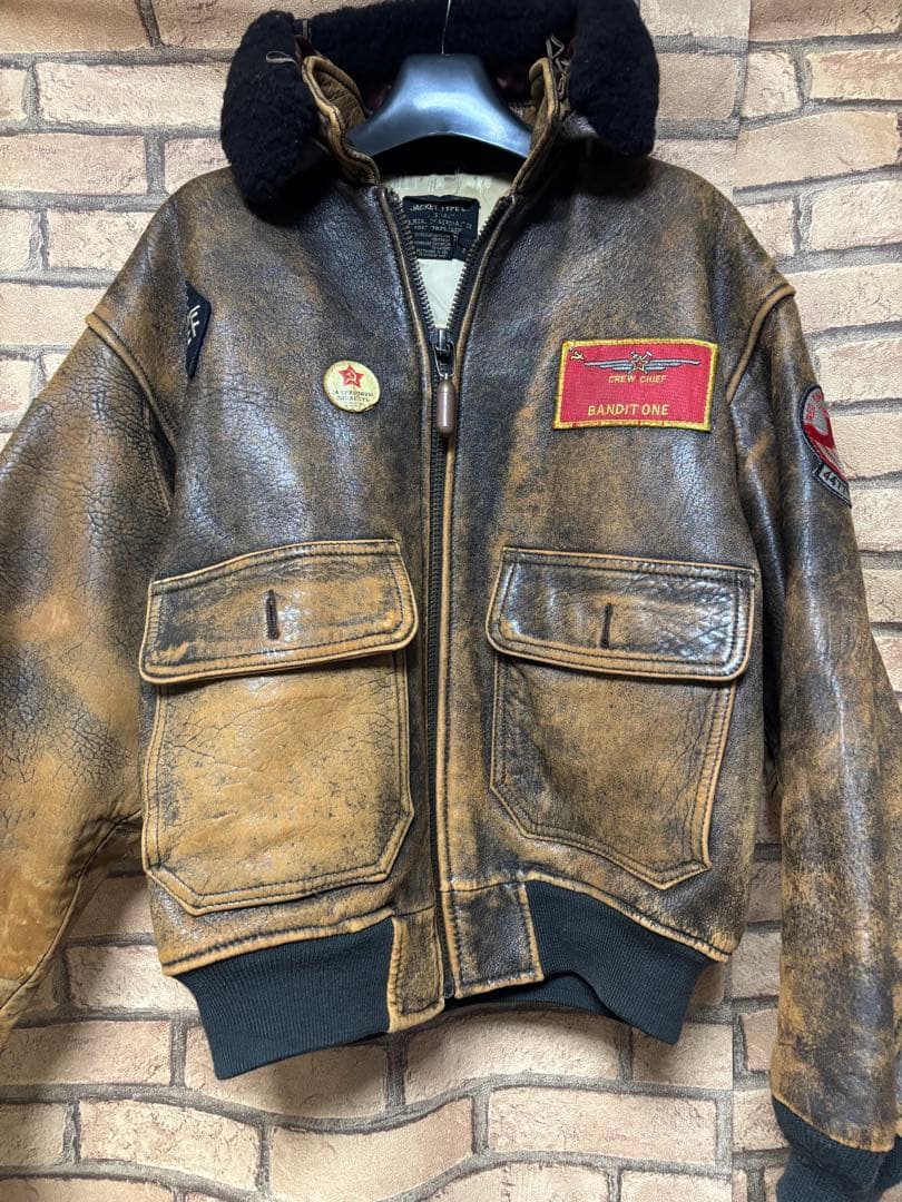 AVIREX アビレックス ブラウンフライトジャケット ファー付き