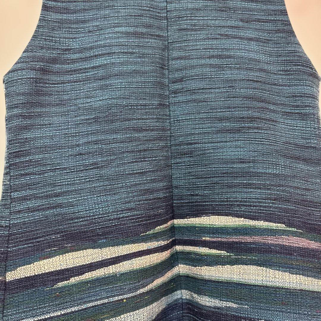 北海道手織つむぎエルムユーカラ織ジレ