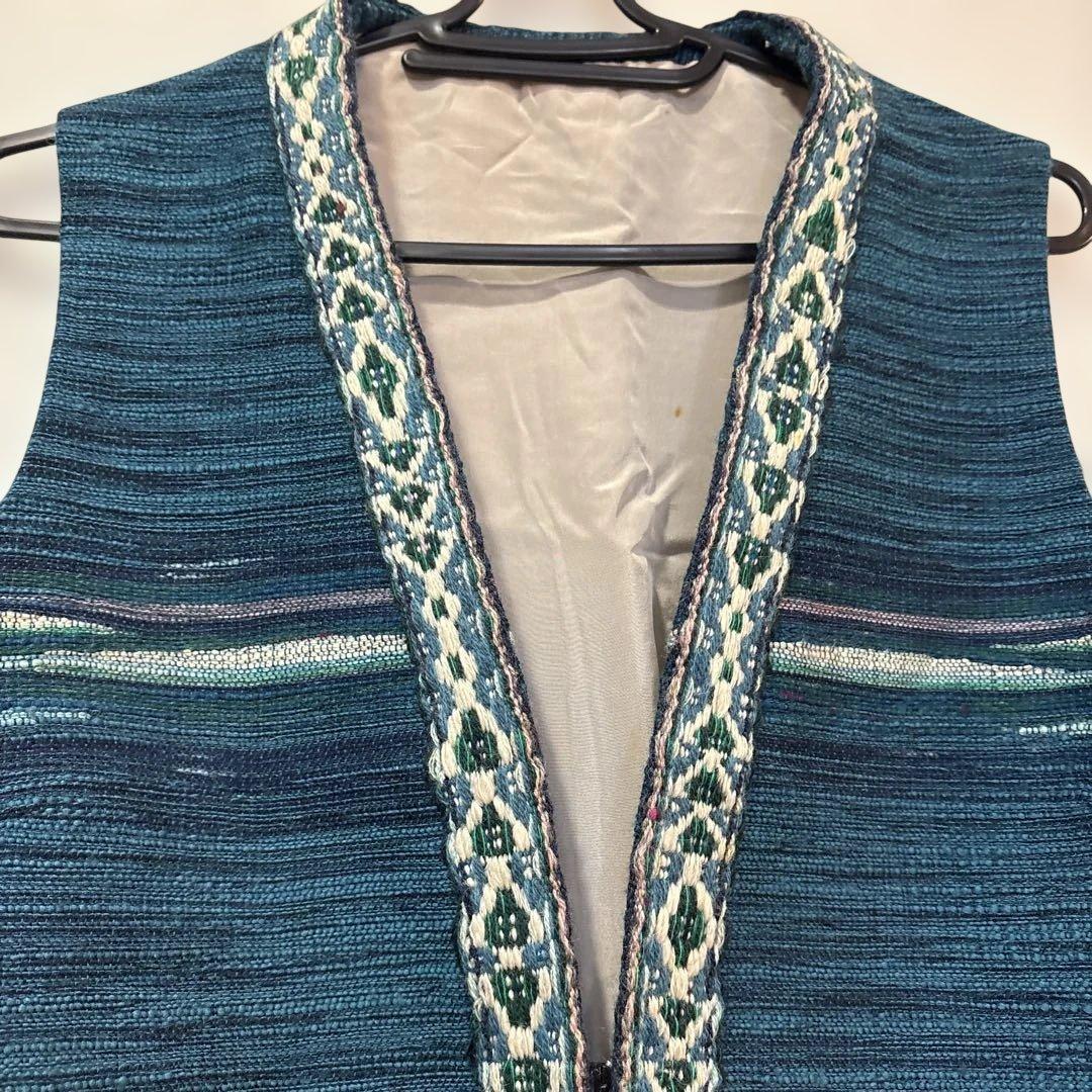 北海道手織つむぎエルムユーカラ織ジレ