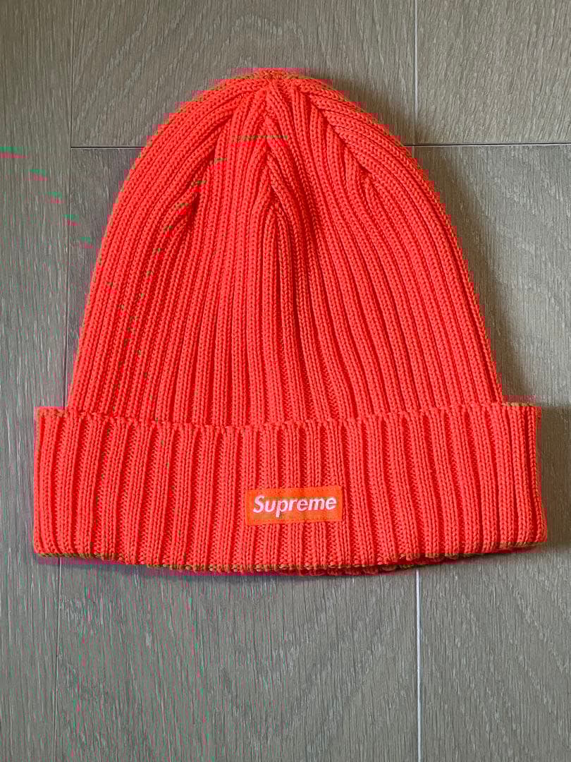 Supreme Overdyed Beanie スモールボックスロゴ　オレンジ
