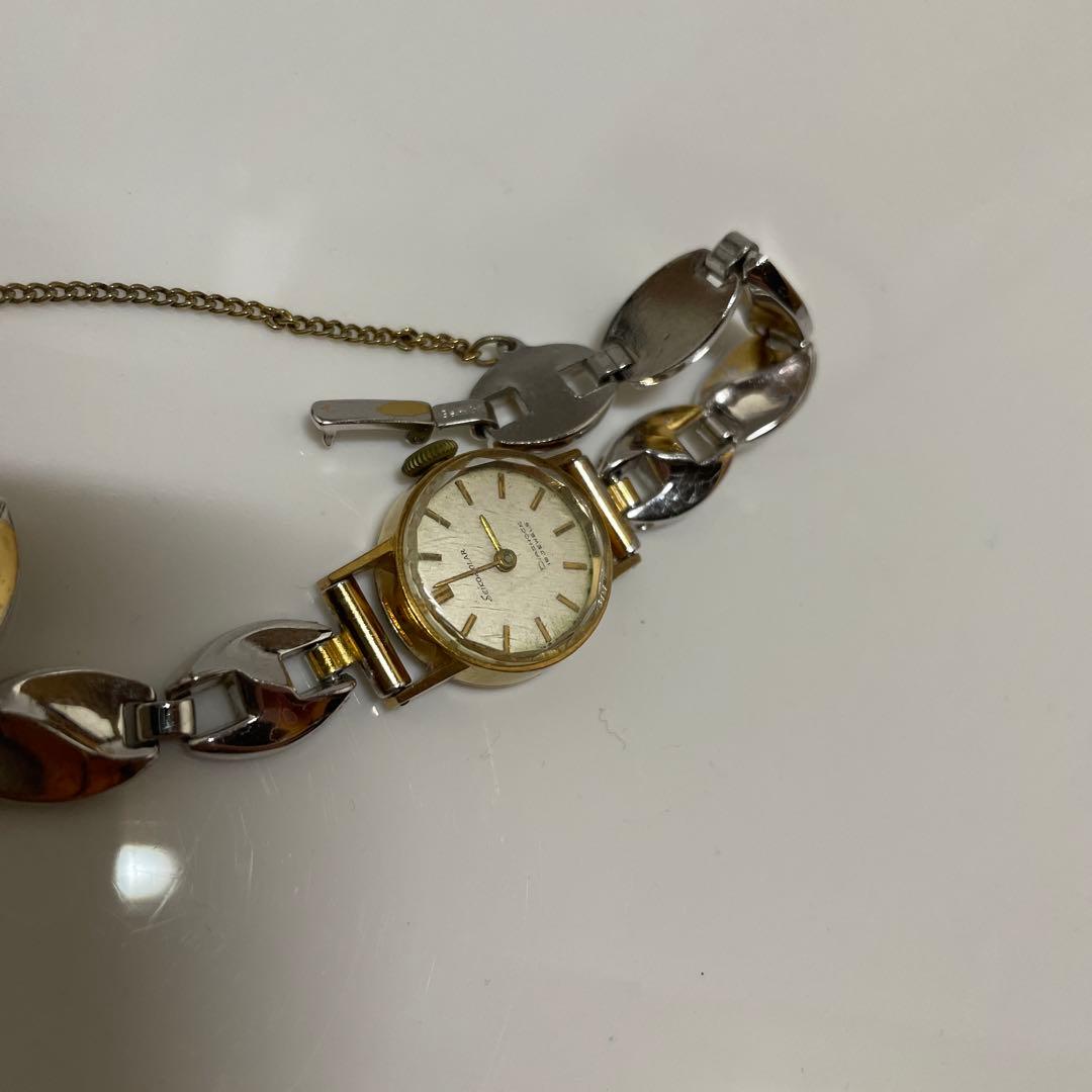 ひ*ん様 SEIKO SOLAR K18 金 手巻き式 腕時計 動作品 ゴールド