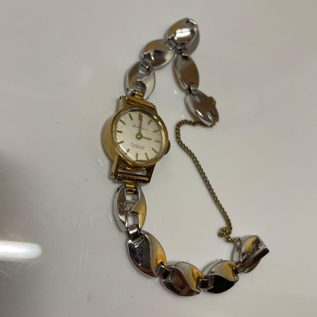 ひ*ん様 SEIKO SOLAR K18 金 手巻き式 腕時計 動作品 ゴールド