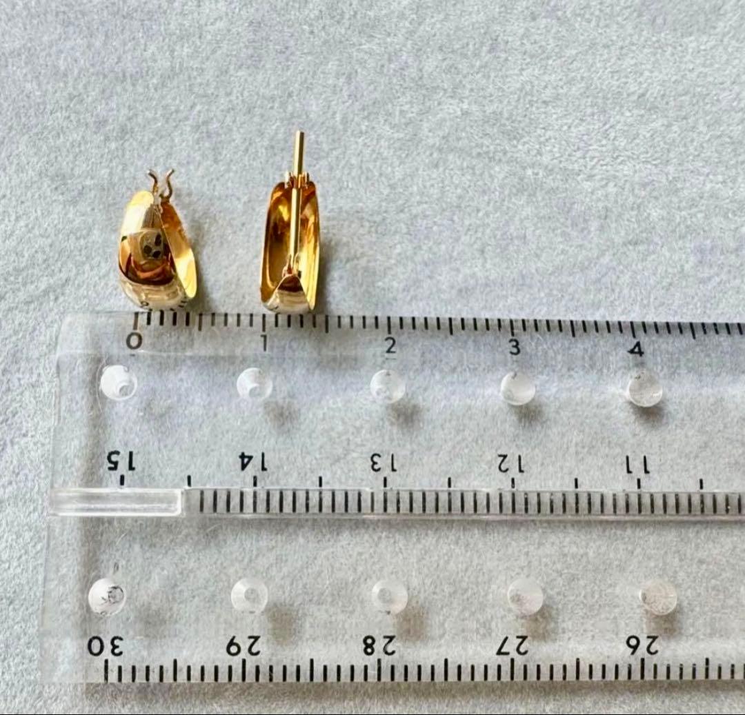 K18イエローゴールド 18金フープピアス