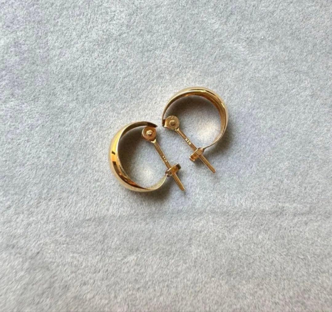 K18イエローゴールド 18金フープピアス