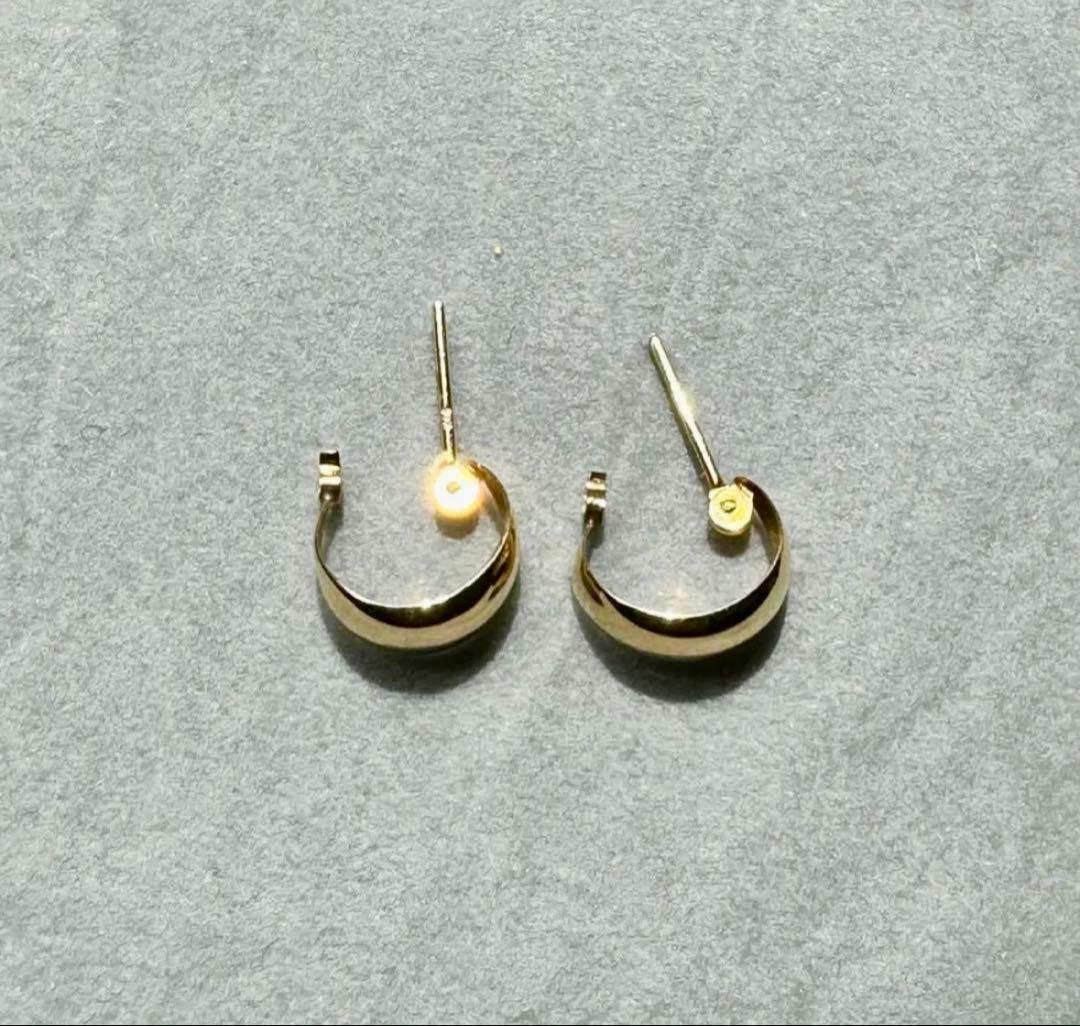 K18イエローゴールド 18金フープピアス