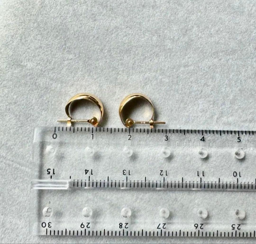 K18イエローゴールド 18金フープピアス