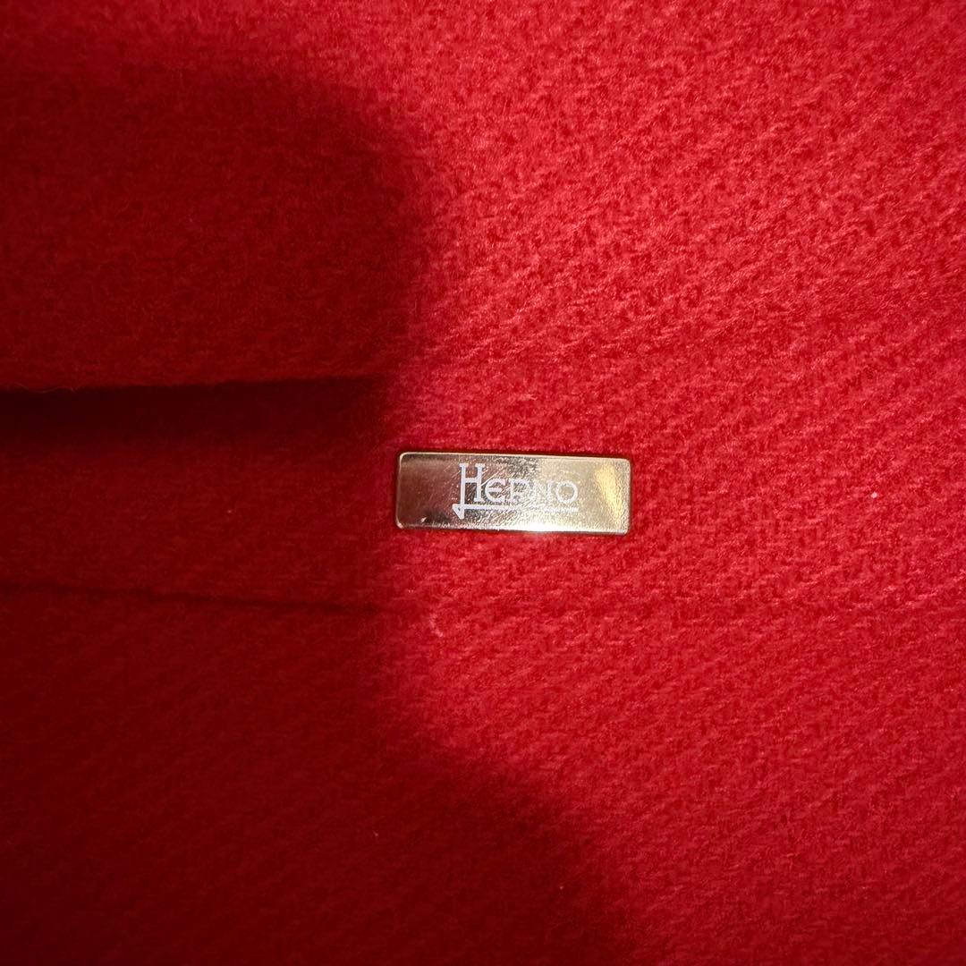 近年美品Lサイズ相当　ヘルノ　ロングコート　ライトダウン　レイヤード　レッド