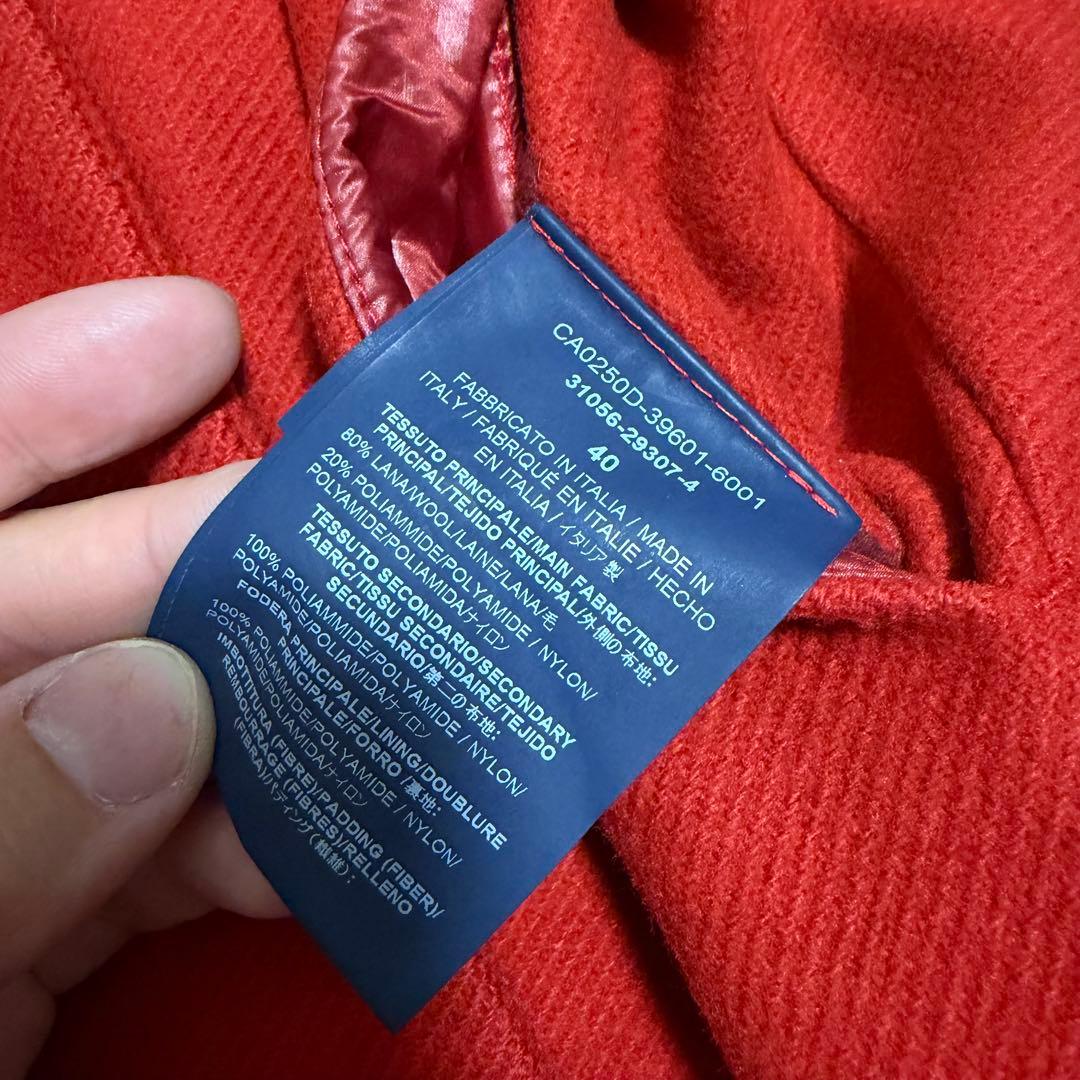 近年美品Lサイズ相当　ヘルノ　ロングコート　ライトダウン　レイヤード　レッド