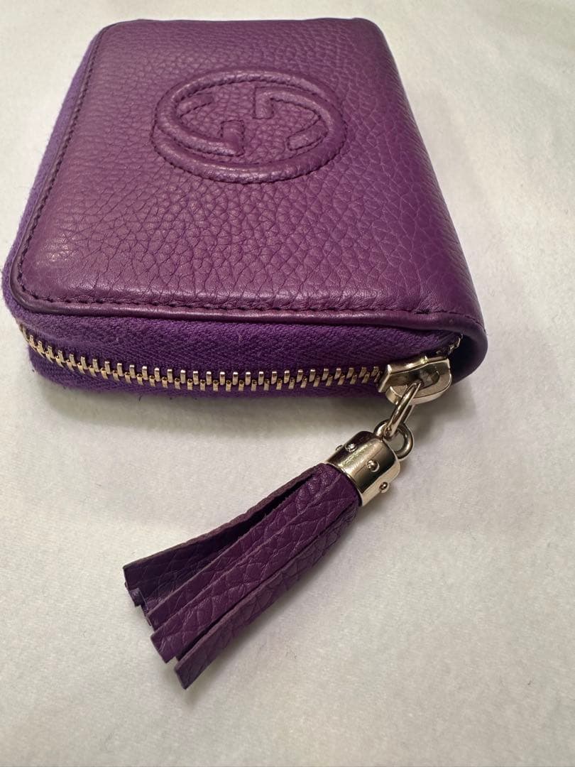 GUCCI ソーホー　パープル レザー 財布