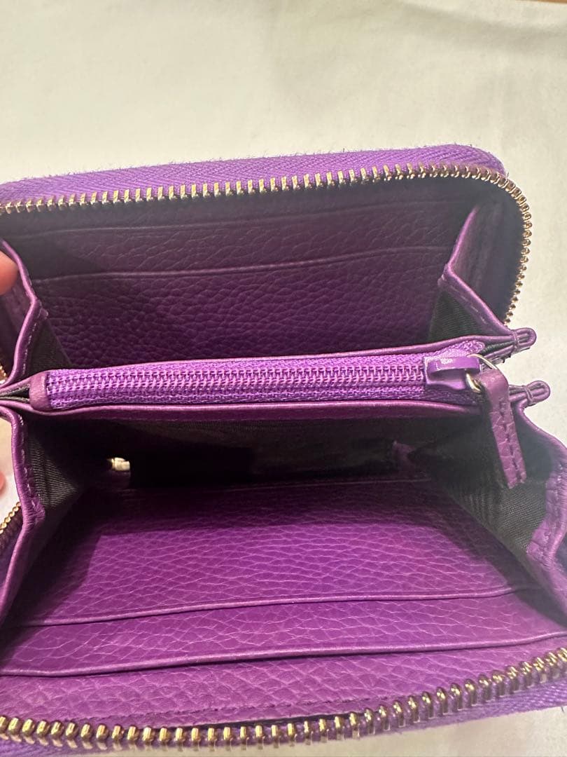 GUCCI ソーホー　パープル レザー 財布