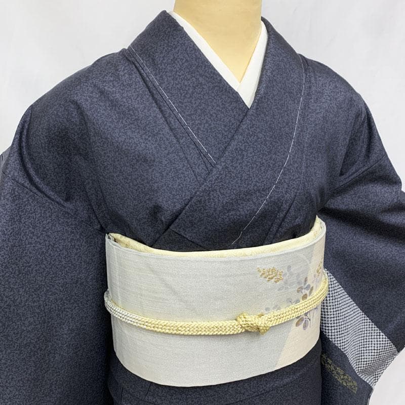 411mt13☆本場大島紬 付下げ 証紙 薩摩染織 染め 花唐草 しつけ付☆美品