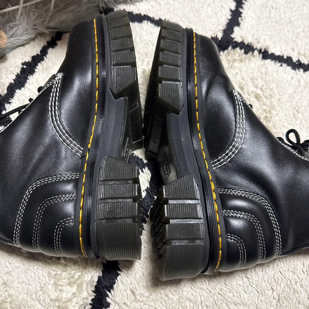 【美品】ドクターマーチンレザー 厚底 ブーツ ホワイトステッチ