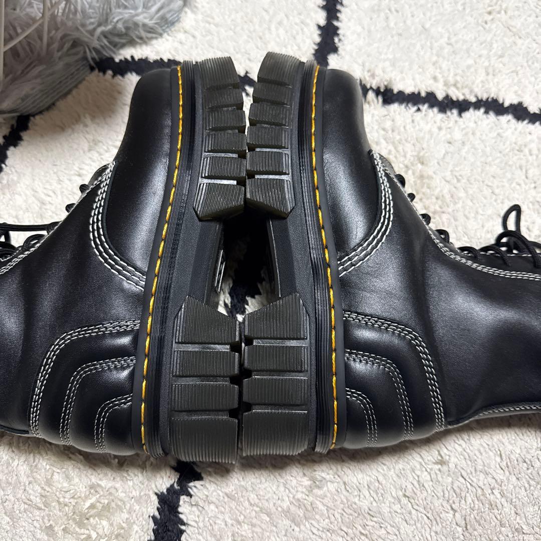 【美品】ドクターマーチンレザー 厚底 ブーツ ホワイトステッチ