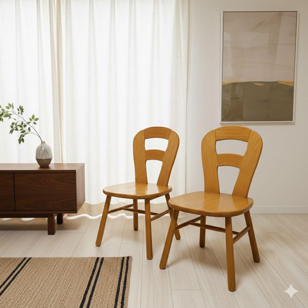 【廃盤品】カリモク ルスティック ダイニングチェア2脚