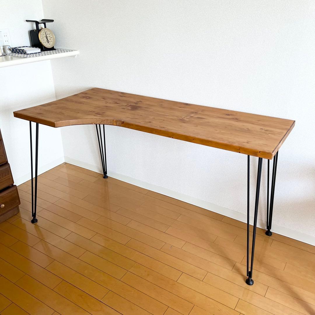 LOWYA★[幅140] L字デスク 天然木 無垢材使用 ヴィンテージ
