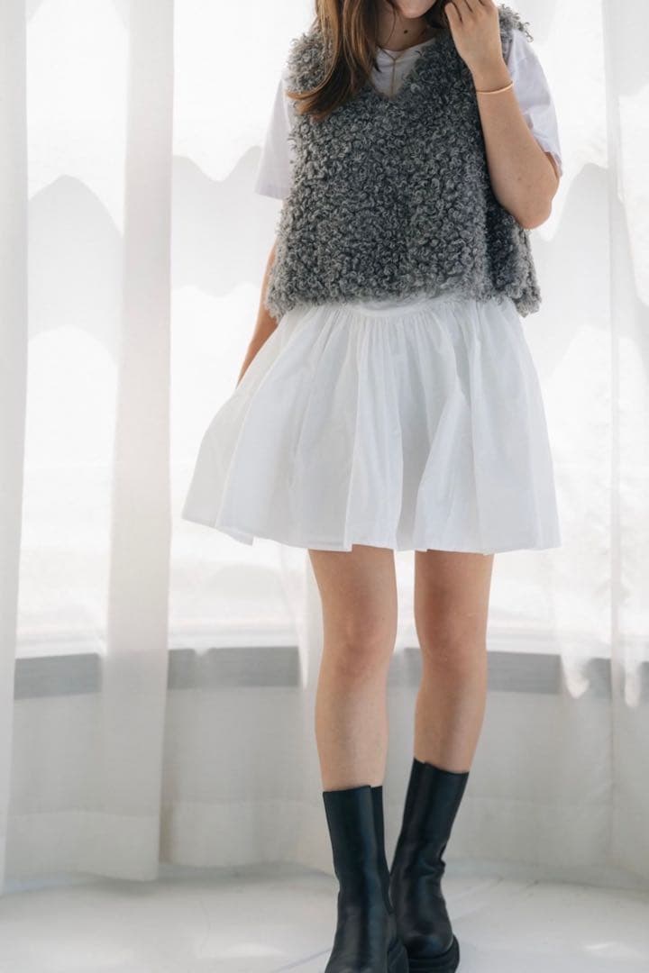 pois⟡.新品⟡.完売whip gather skirt black