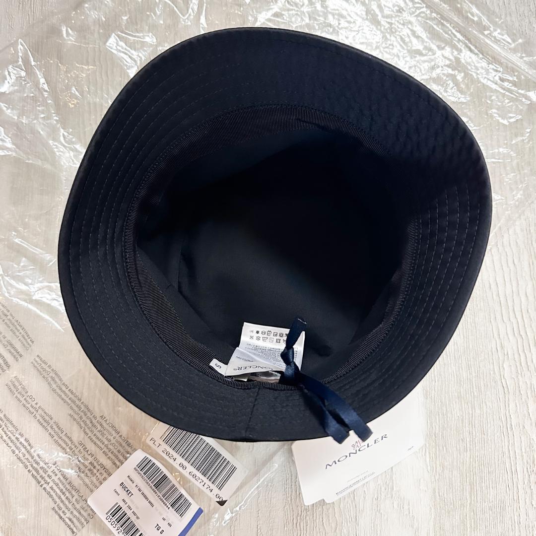 【新品】2025SS MONCLER バケットハット 黒 S ロゴ
