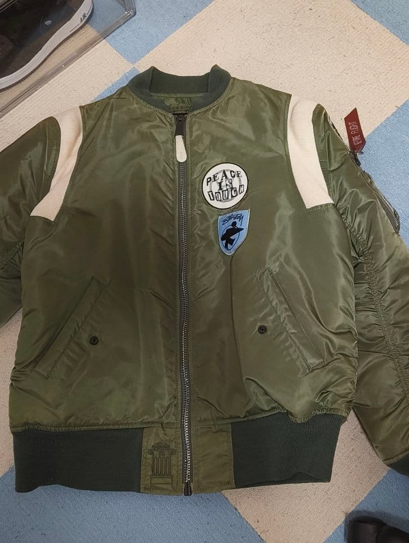stussy alphaコラボ　ma-1ジャケット