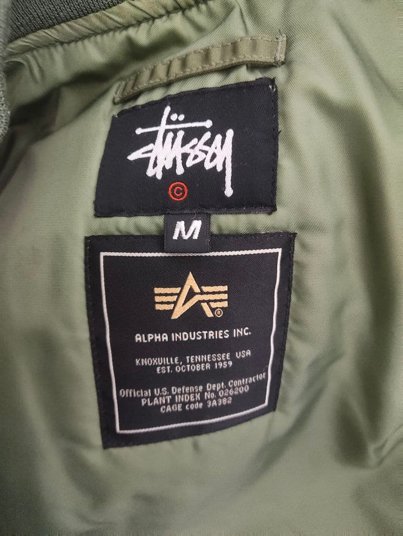 stussy alphaコラボ　ma-1ジャケット