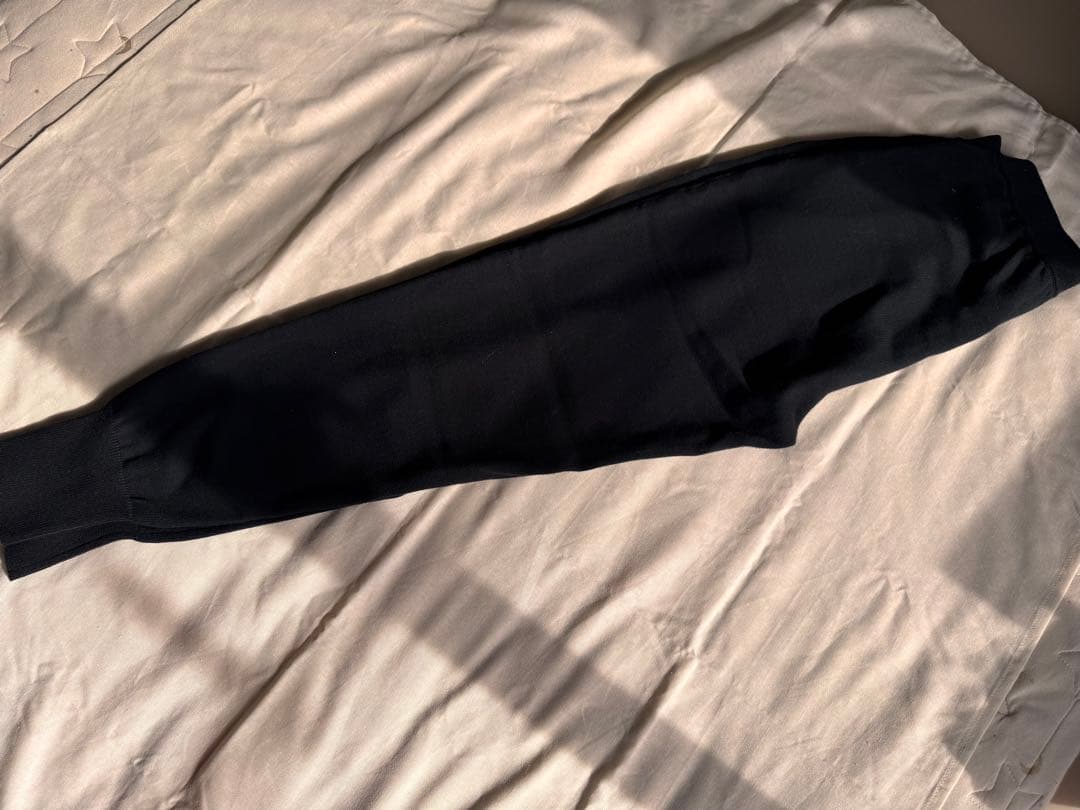 【未使用】MANOF マノフ　ヘムスリットジャージニットパンツ ブラック