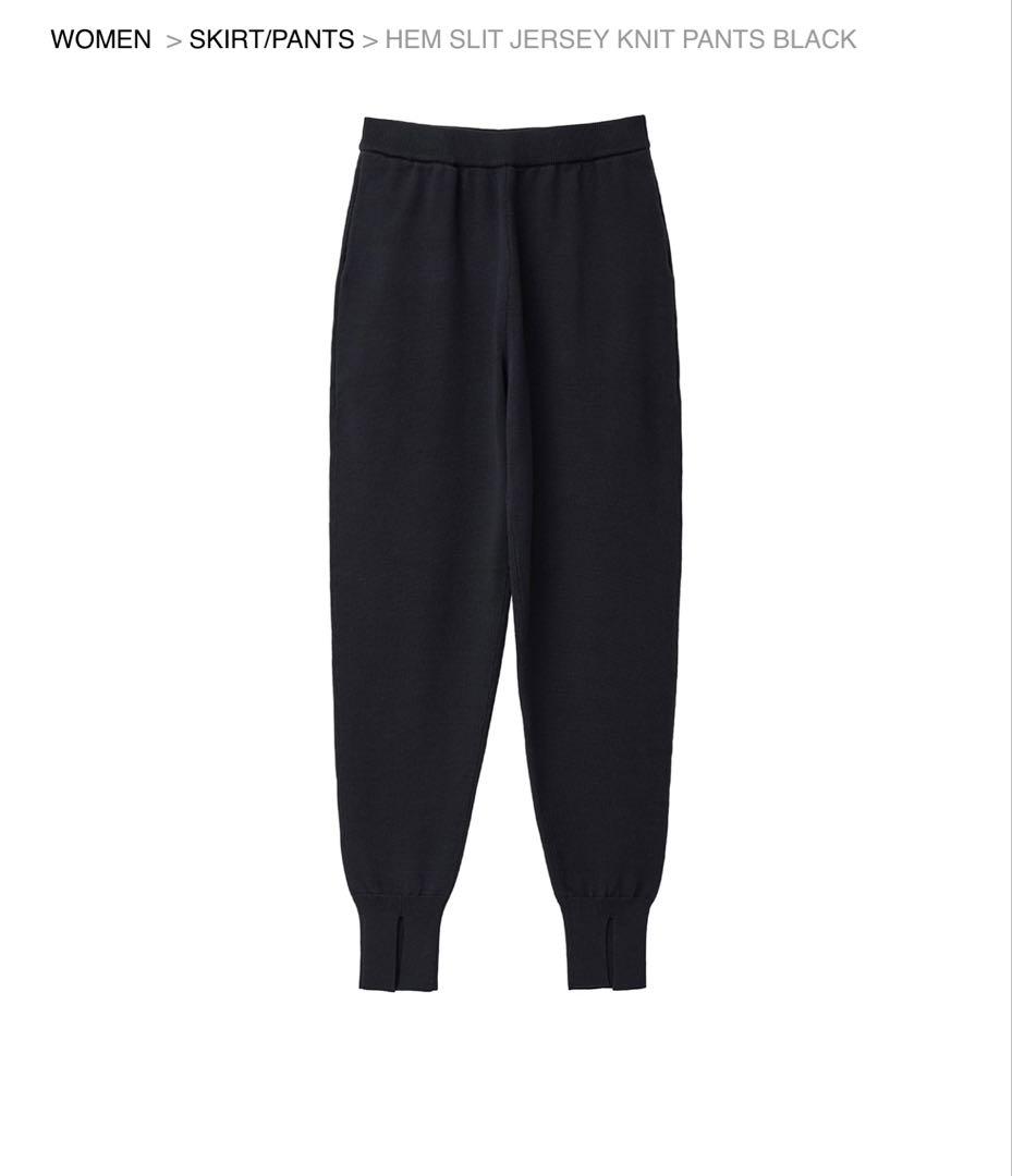 【未使用】MANOF マノフ　ヘムスリットジャージニットパンツ ブラック