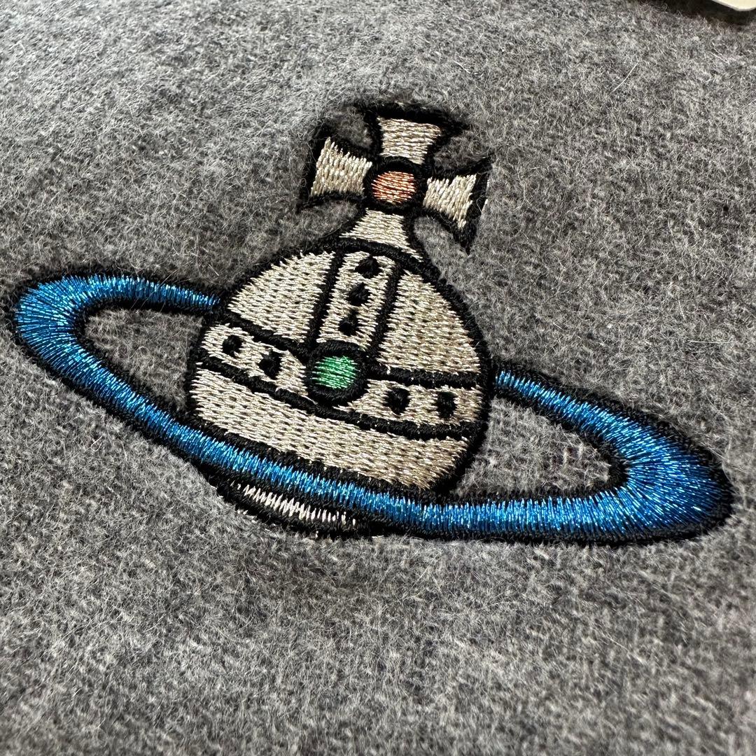 新品タグ付✨ヴィヴィアンウエストウッド カシミヤマフラー パープルチェック柄×グ