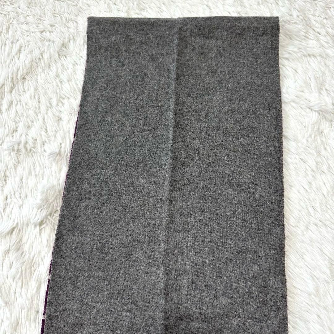新品タグ付✨ヴィヴィアンウエストウッド カシミヤマフラー パープルチェック柄×グ