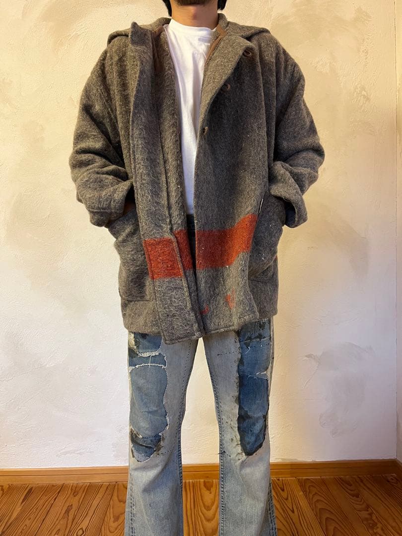 古着 SLOWSTONE ブランケットコート スイス軍 ダッフルコート