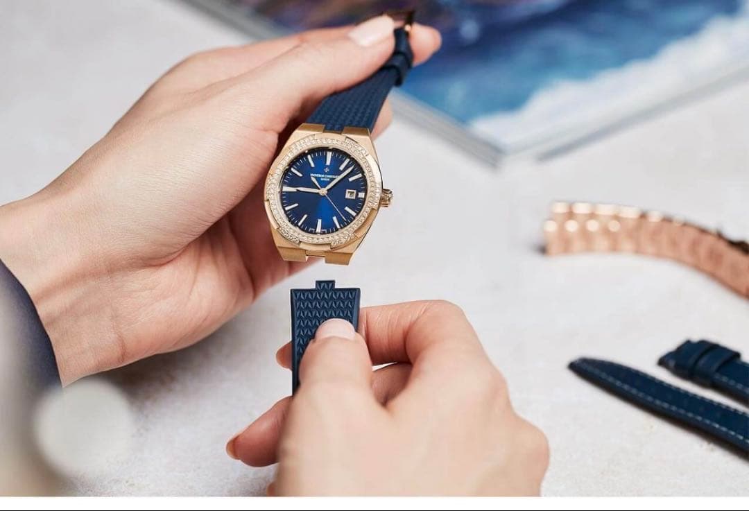 ヴァシュロンコンスタンタン　ネイビー ラバーベルト