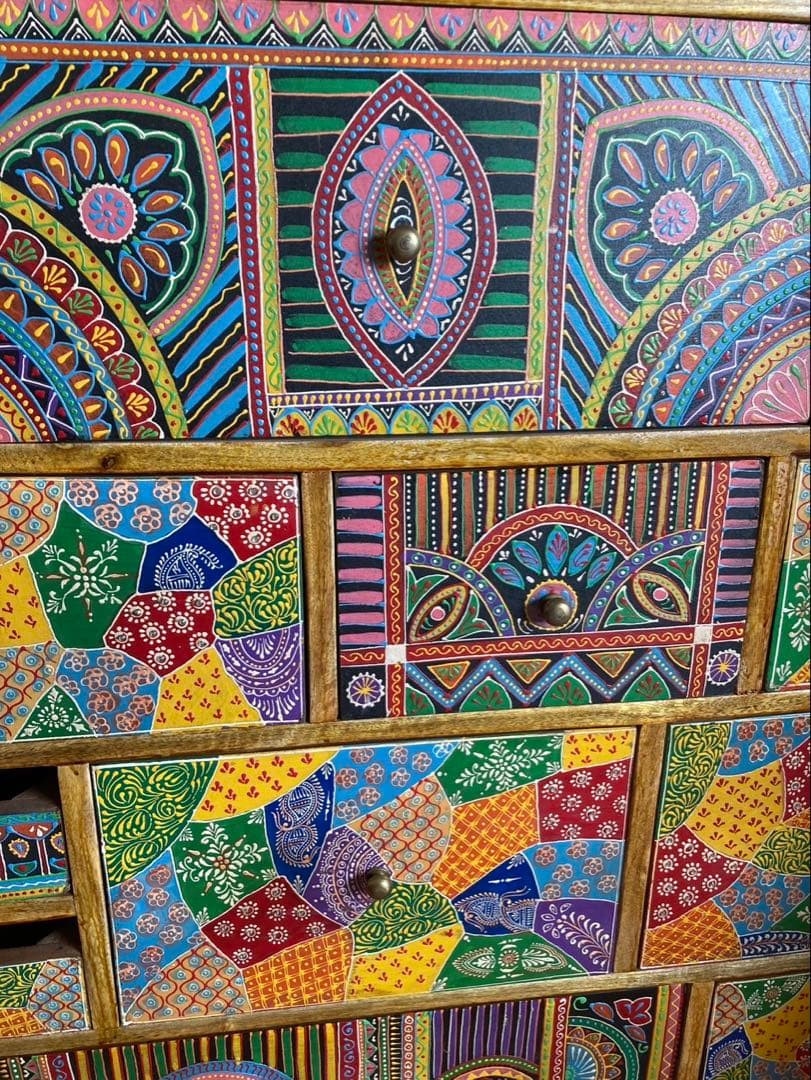 インド製　木製チェスト