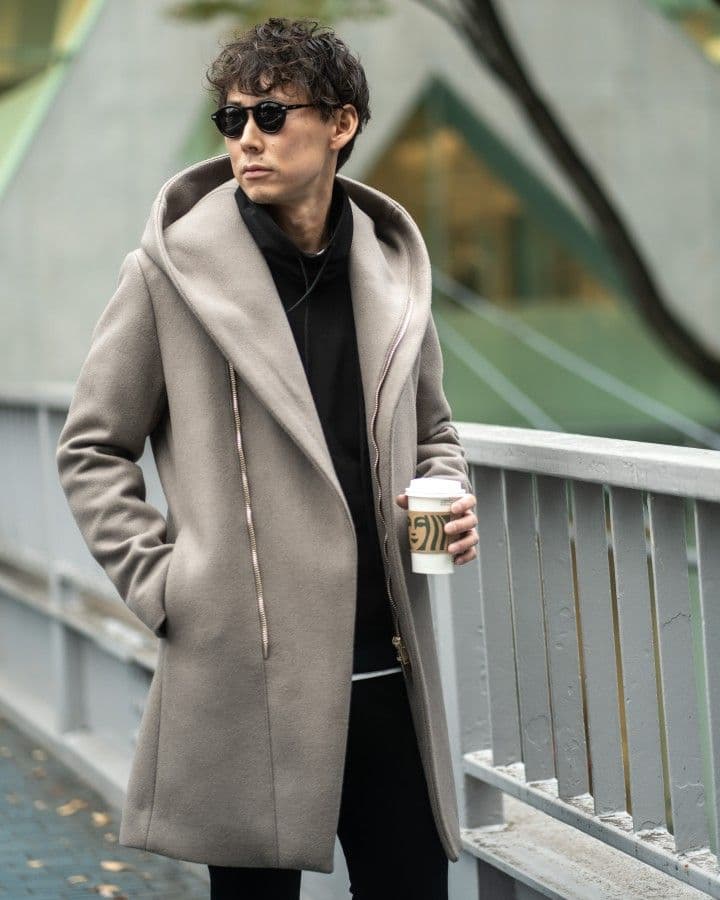 りょー様junhashimotoジュンハシモト カシミヤスタンドカラーコート 2