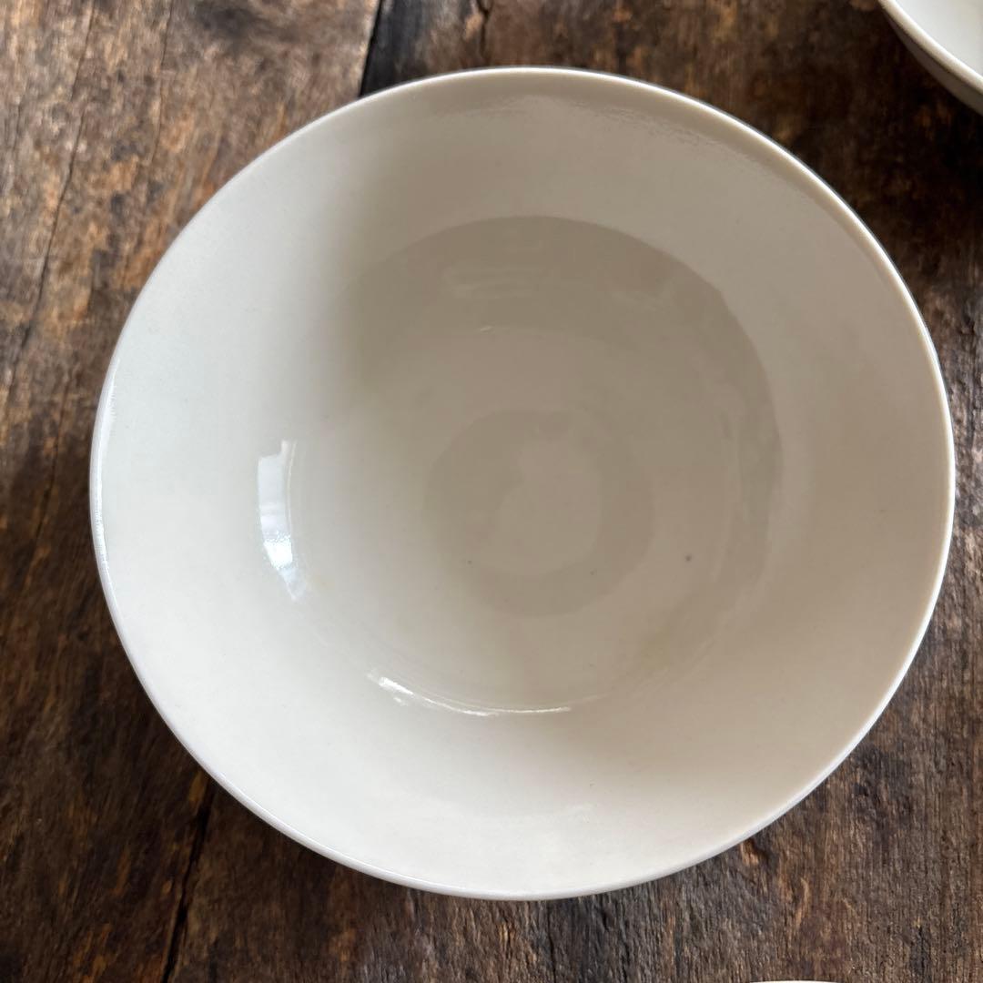 希少　砥部焼　淡黄磁　深皿　五客　白磁　白高麗