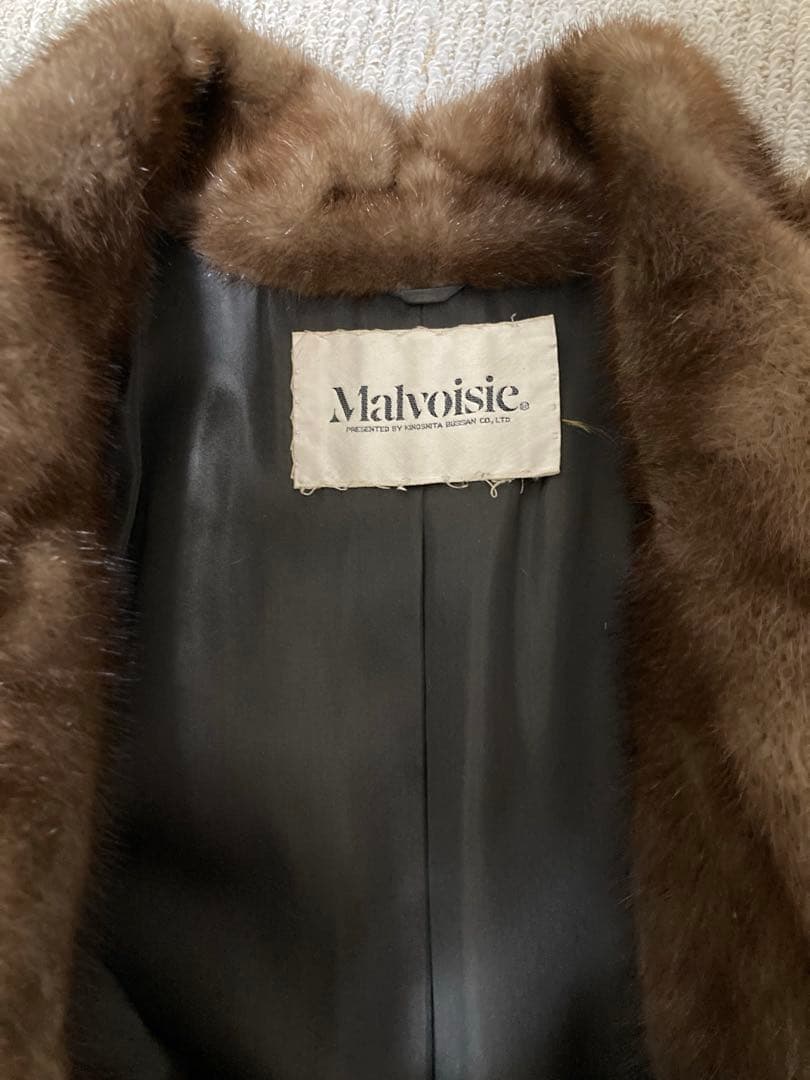 ブラウン ミンク毛皮コート オーバーサイズ