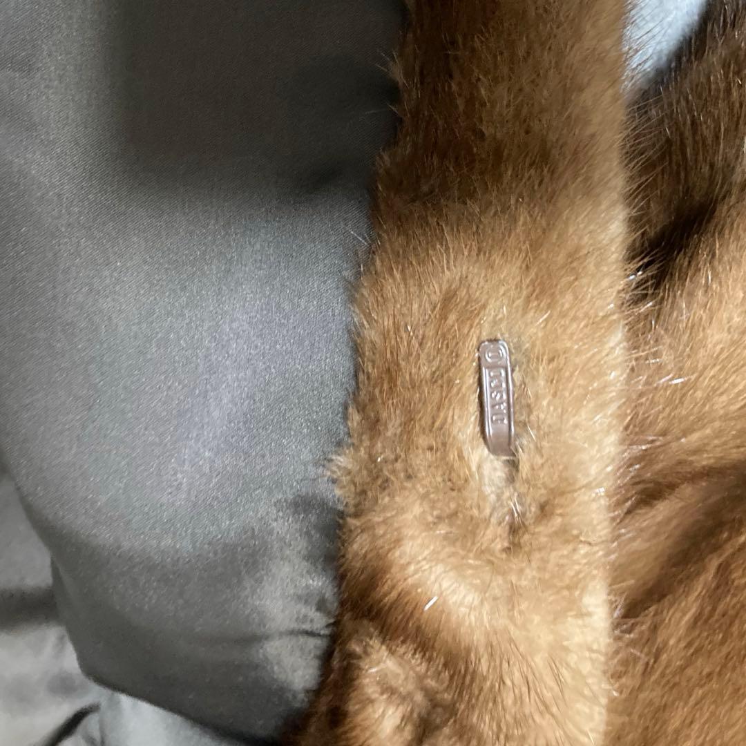 ブラウン ミンク毛皮コート オーバーサイズ