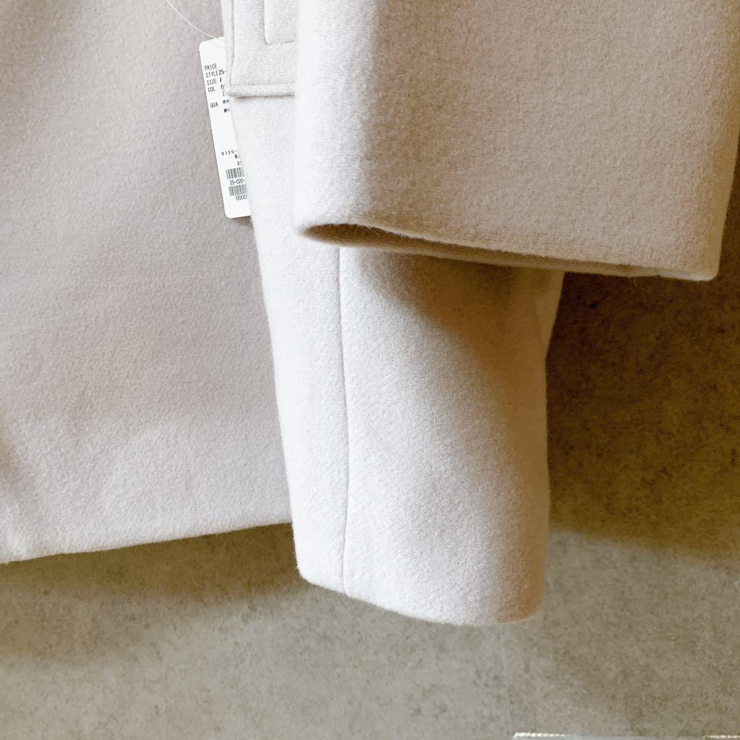 新品タグ付✨NOBLE スタンドカラーオーバーコート 完売色ベージュ 日本製 F