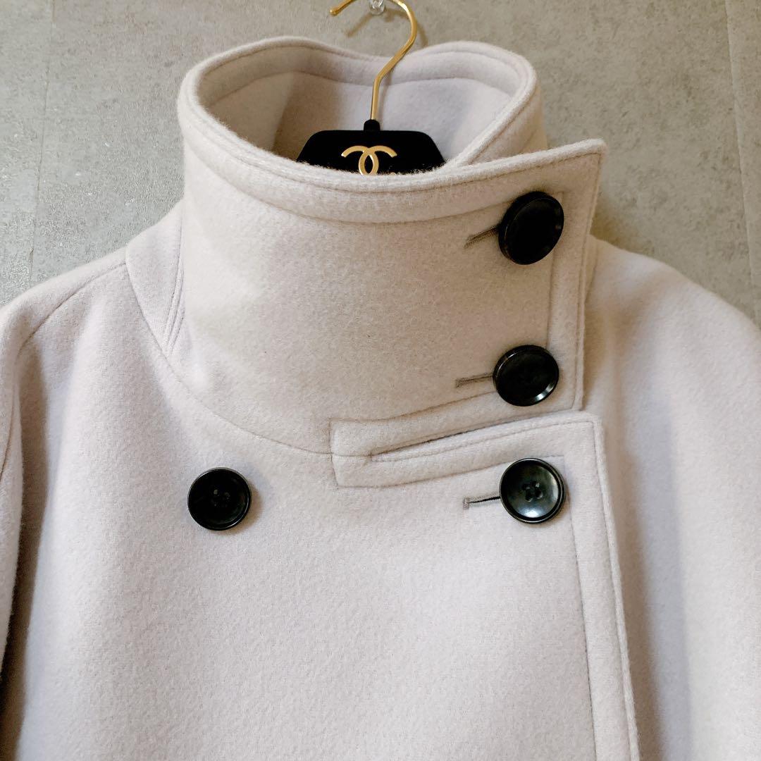 新品タグ付✨NOBLE スタンドカラーオーバーコート 完売色ベージュ 日本製 F