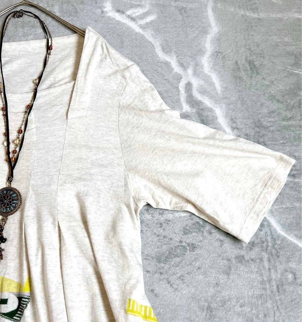 美品⁂センソユニコ⁂ジウ⁂ロングチュニック　ワンピース　ジャガード　変形　七分袖