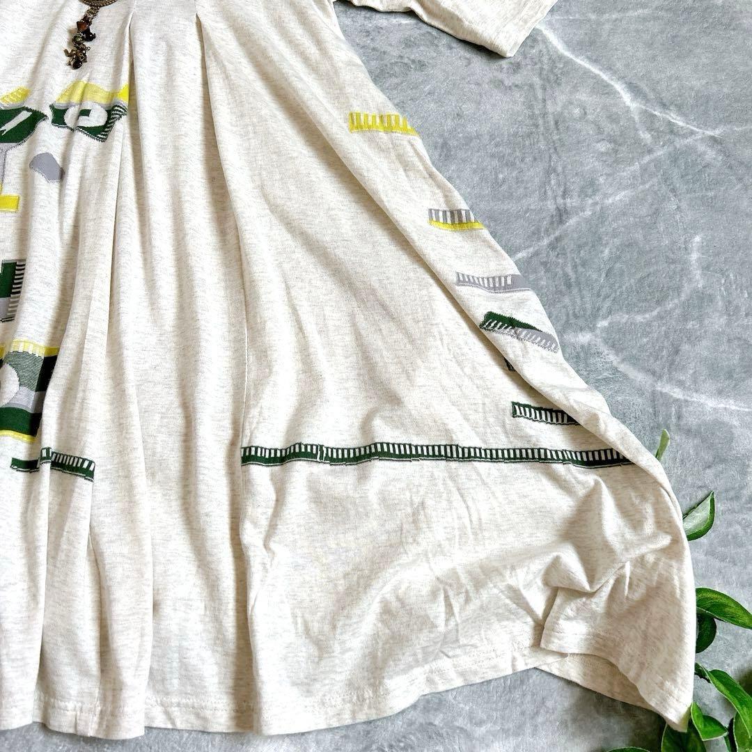 美品⁂センソユニコ⁂ジウ⁂ロングチュニック　ワンピース　ジャガード　変形　七分袖