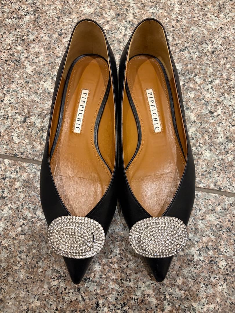 PIPPICHIC ビジュー付きフラットシューズ　ANNA