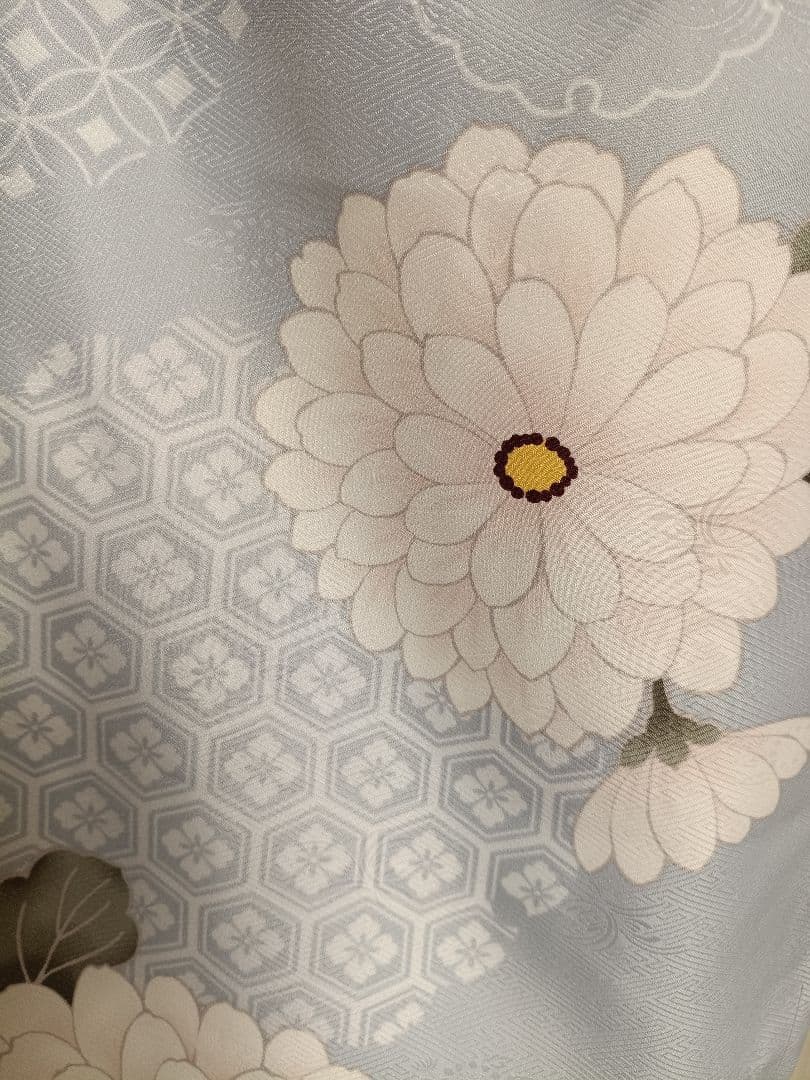 新品☆ブルーグレーの着物と作り帯☆七五三ハーフ成人式フルセット