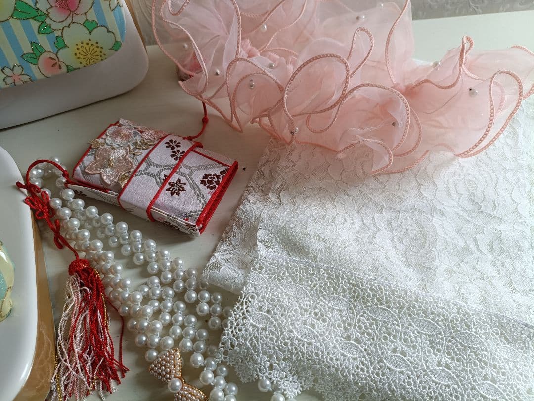 新品☆ブルーグレーの着物と作り帯☆七五三ハーフ成人式フルセット