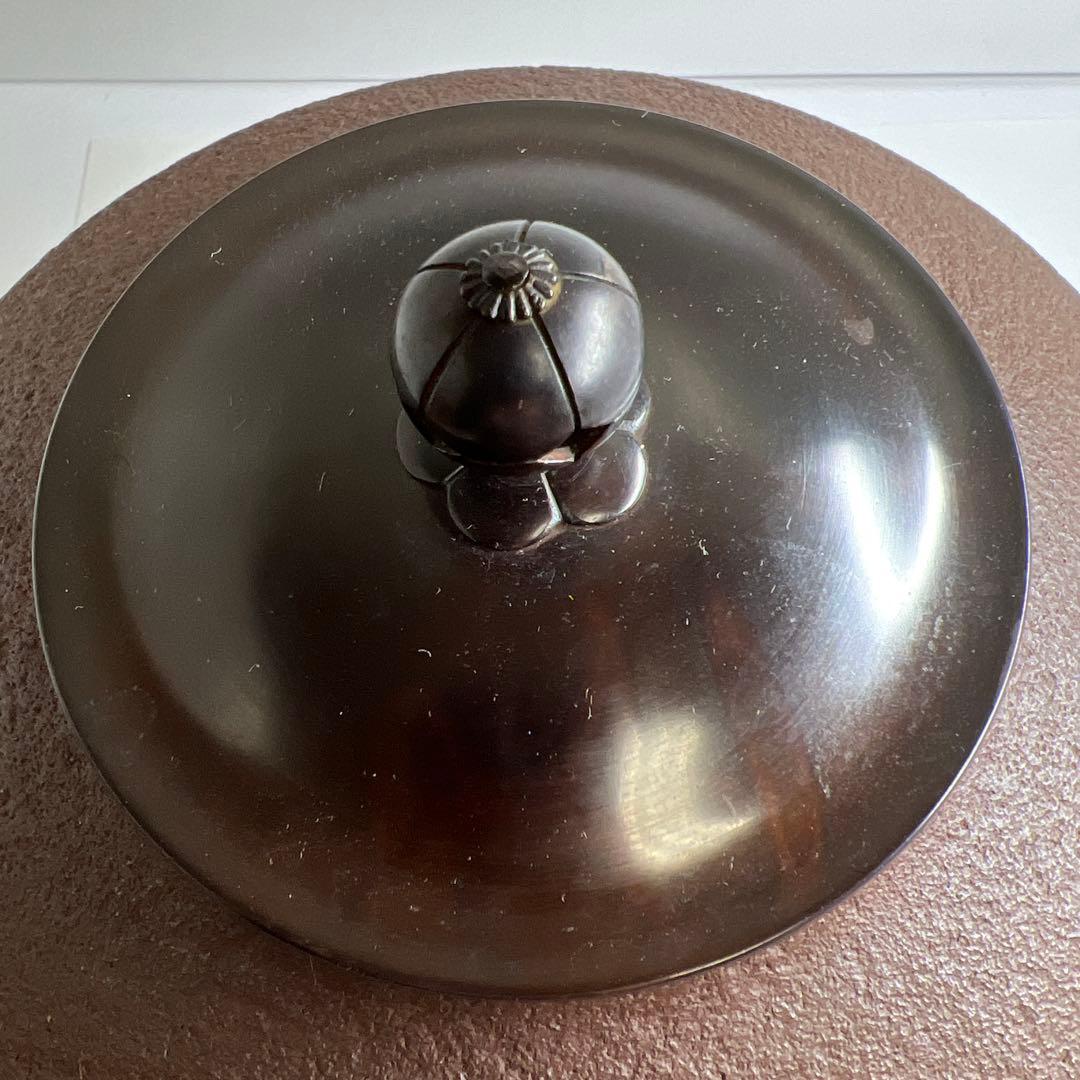 釜師根来茂昌　阿弥陀堂釜　共箱　最大幅約23㎝/2803g 東Y7-1209②