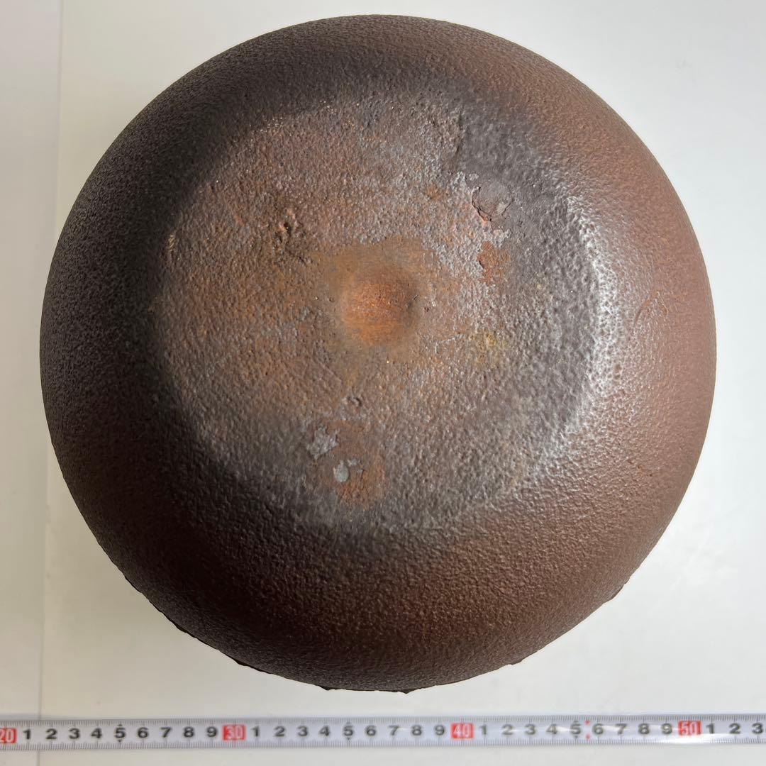 釜師根来茂昌　阿弥陀堂釜　共箱　最大幅約23㎝/2803g 東Y7-1209②