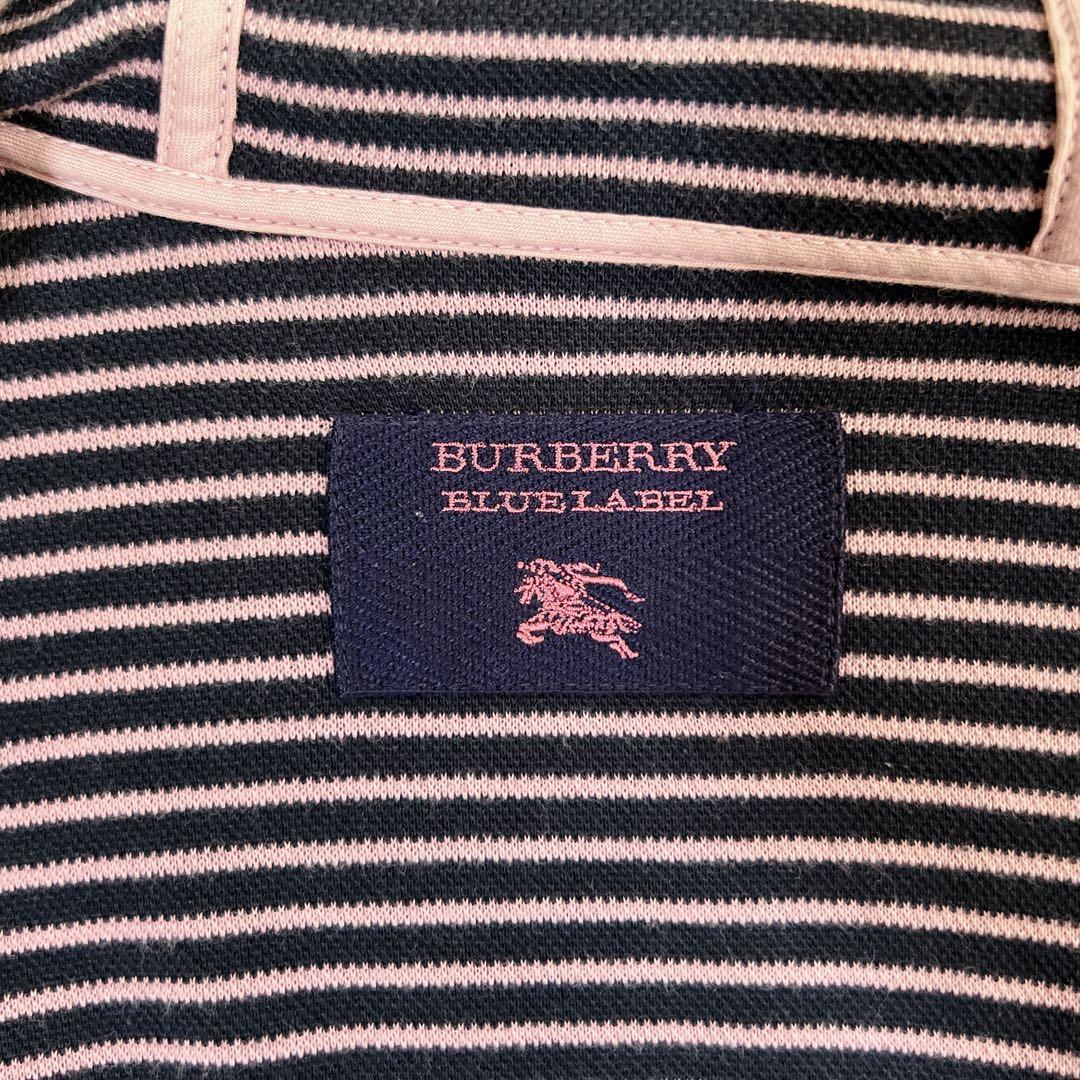 BURBERRY BLUELABELポンチョコート ホースロゴ刺繍 金ボタン 紺