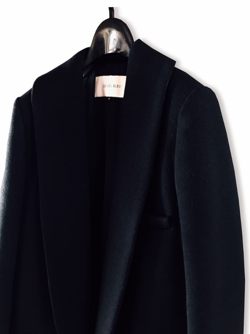LE CIEL BLEU　タキシードカラーコート　ネイビー