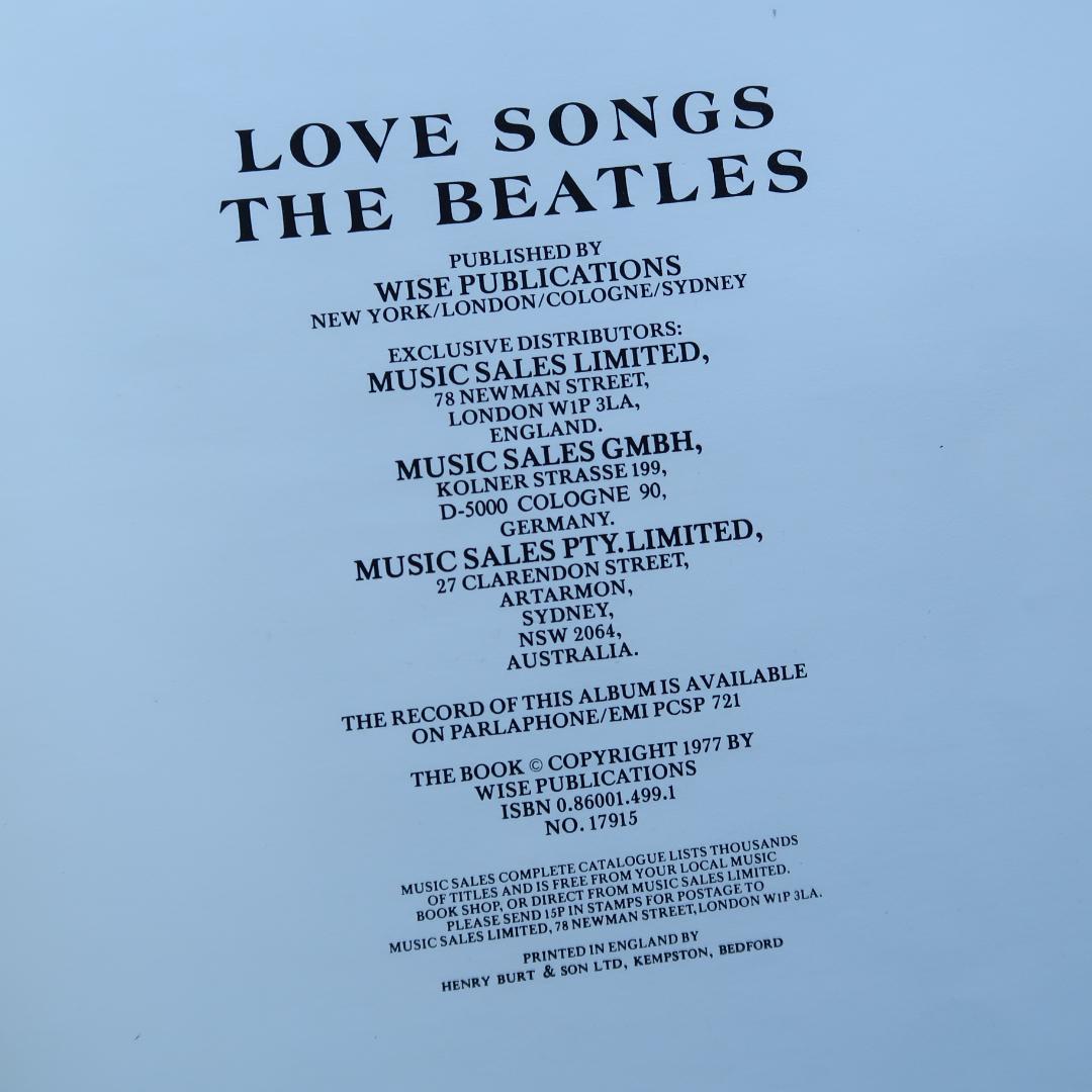 セール！ 希少洋楽譜　LOVE SONGS　THE BEATLES　ビートルズ
